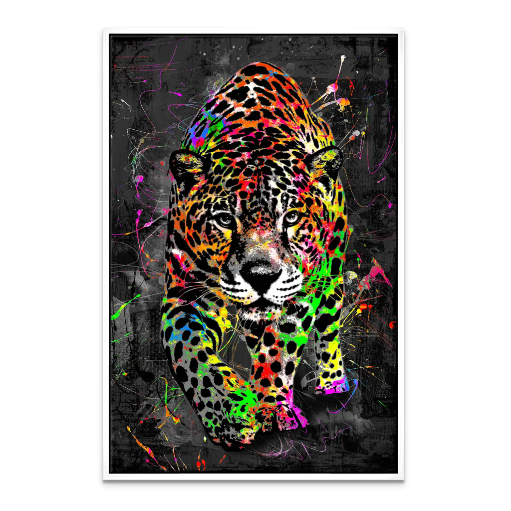 Leopard Abstrakt Color Style Leinwand Bild INGALERIE