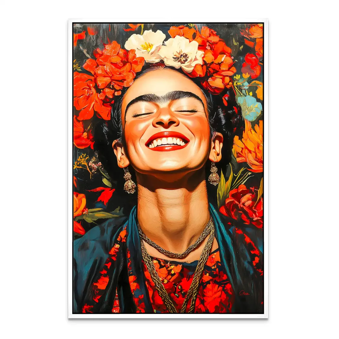 Frida Kahlo Fiery Bloom Leinwand Bild INGALERIE