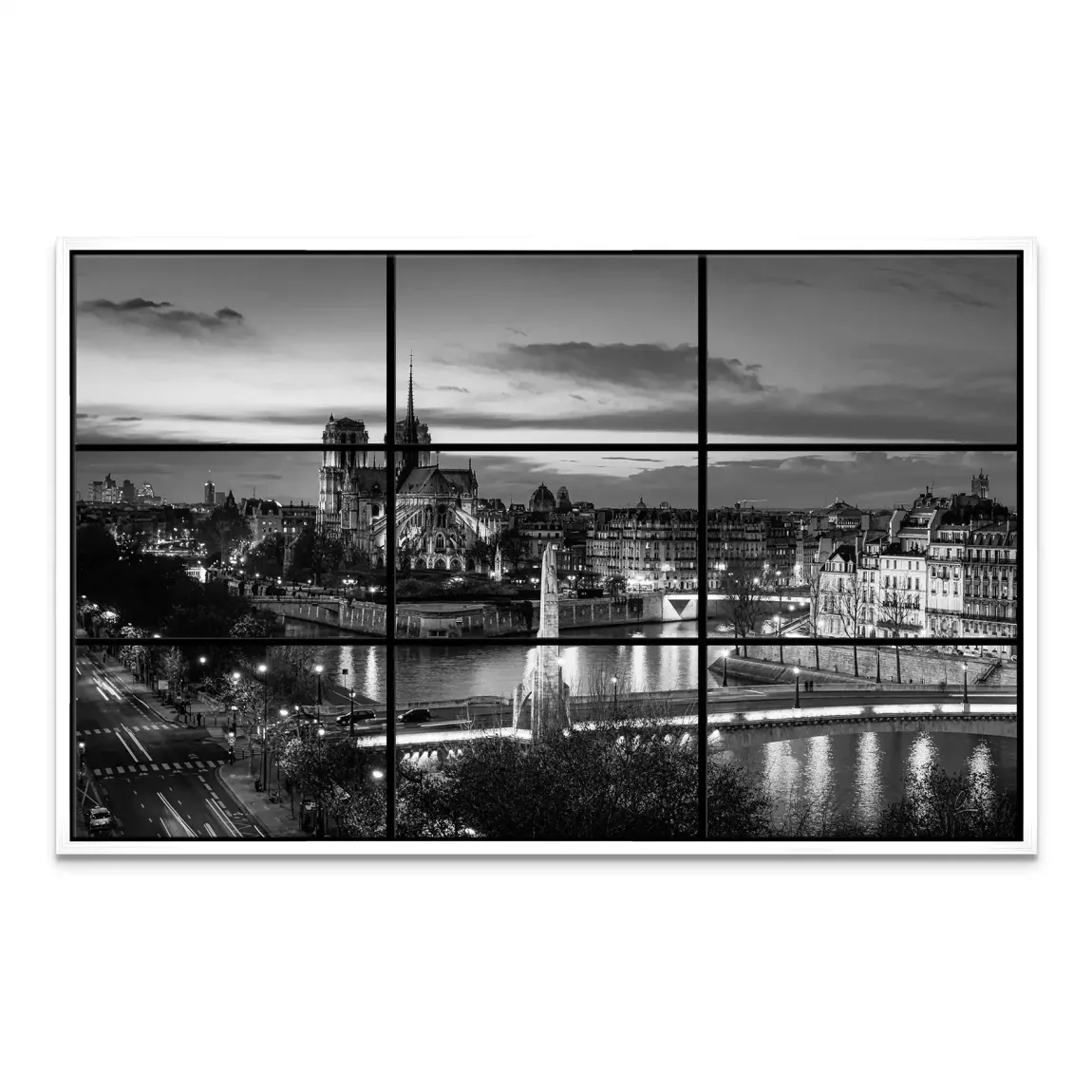 Paris Lights Noir Leinwand Bild