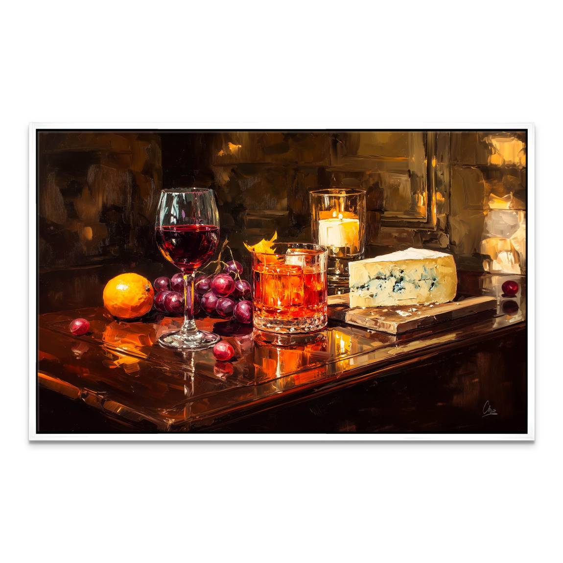 Wein im Licht Leinwand Bild