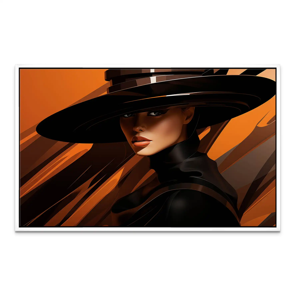 Frau mit Hut Modern Style Leinwand Bild INGALERIE