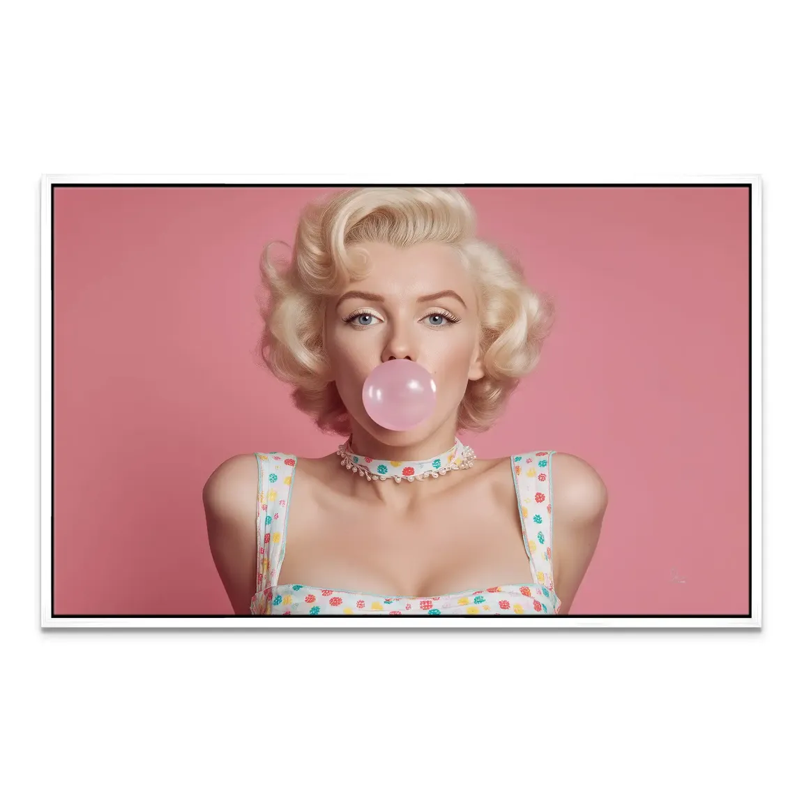 Marilyn Monroe Pink Bubble Leinwand Bild