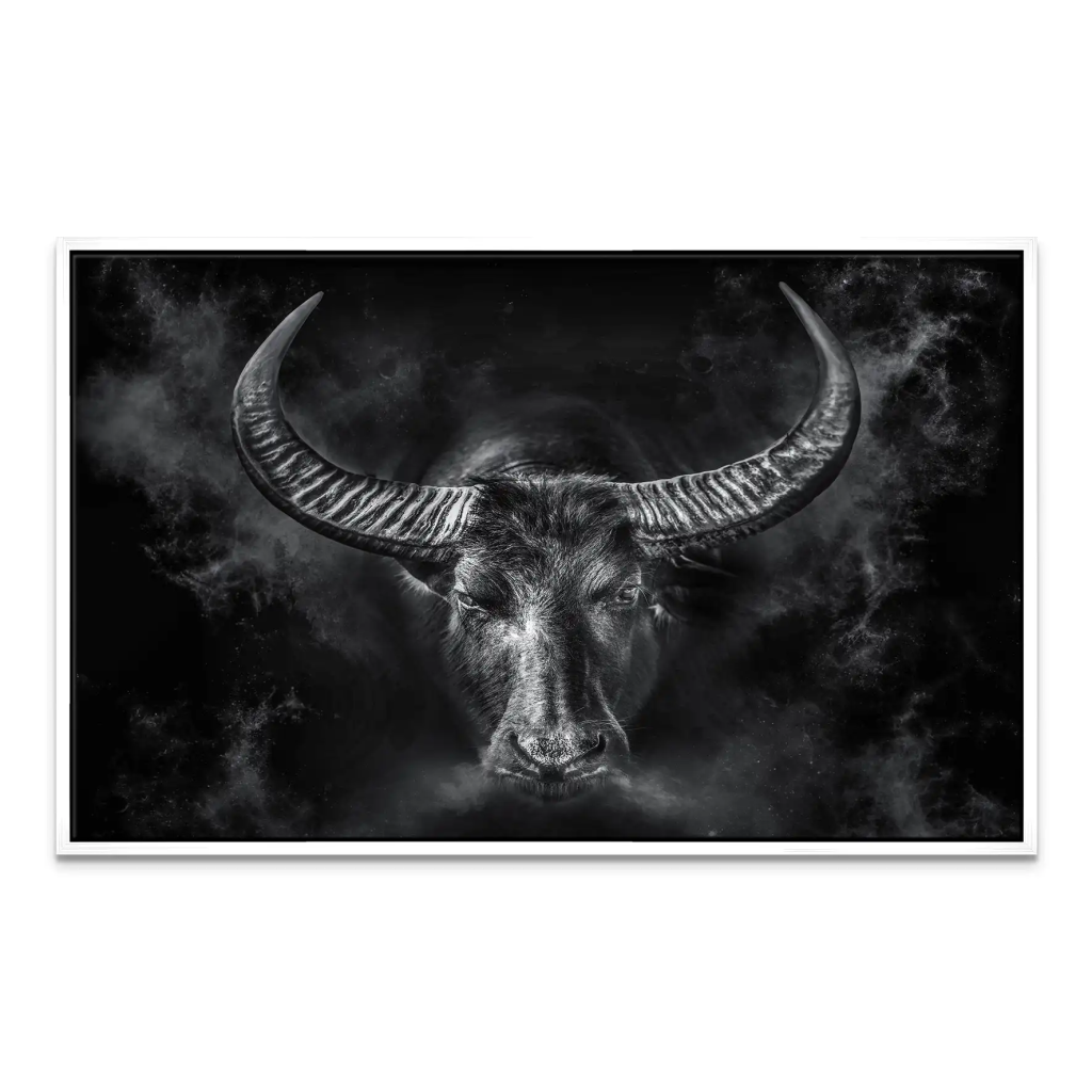Stier Dark Style Leinwand Bild INGALERIE