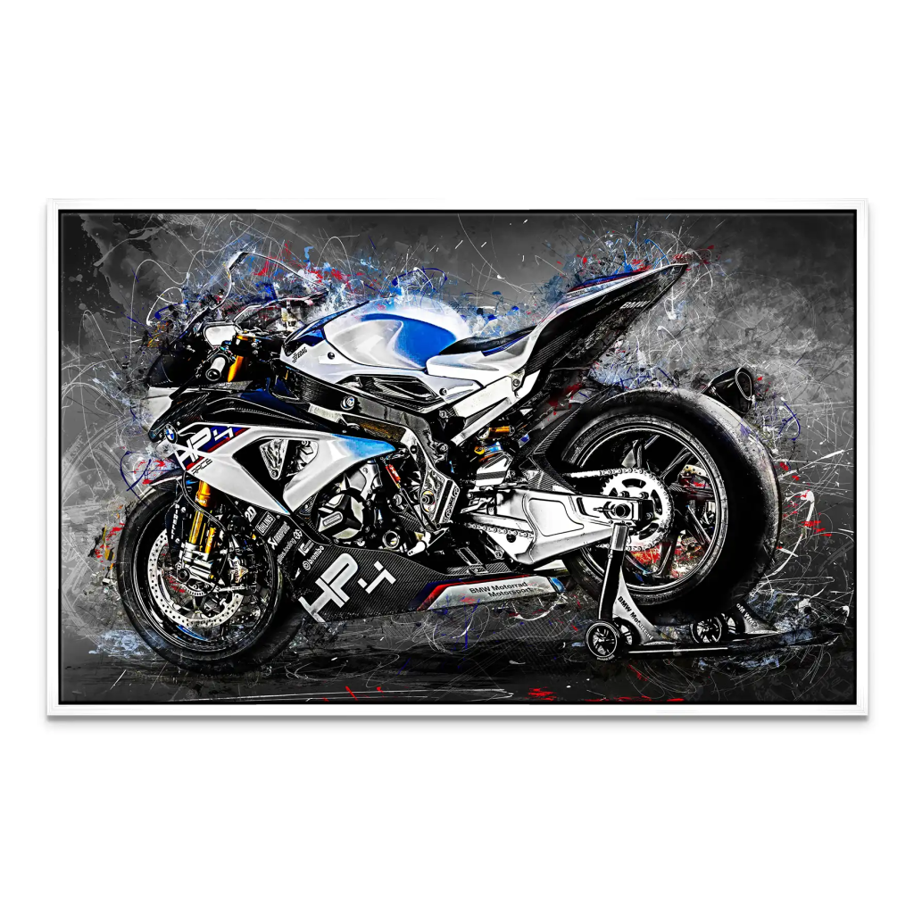 BMW HP4 Race Abstrakt Kunst Leinwand Bild INGALERIE