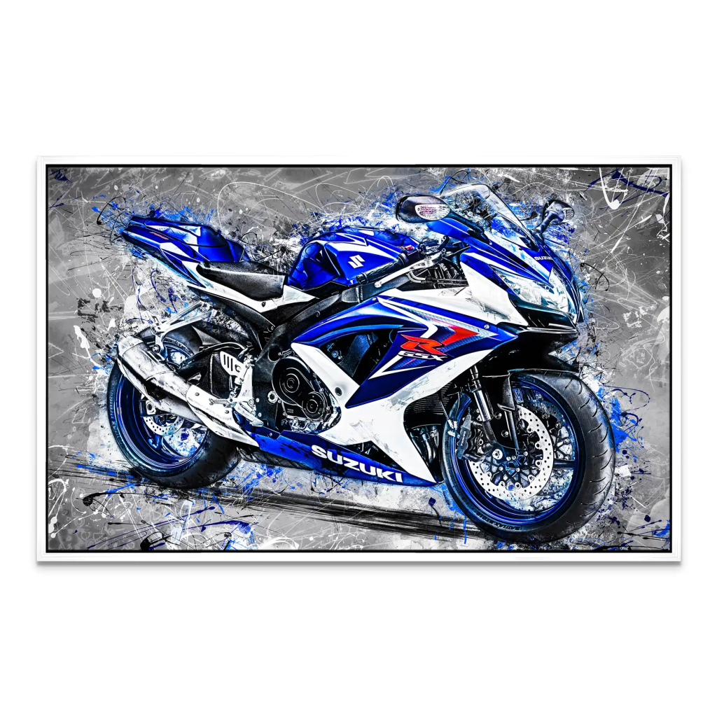 Suzuki GSXR 750 Abstrakt Black Leinwand Bild INGALERIE