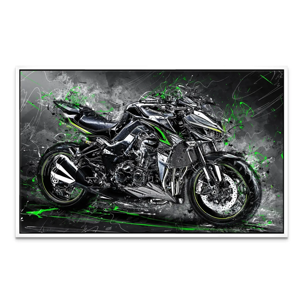 Kawasaki Z1000 Abstrakt Leinwand Bild INGALERIE