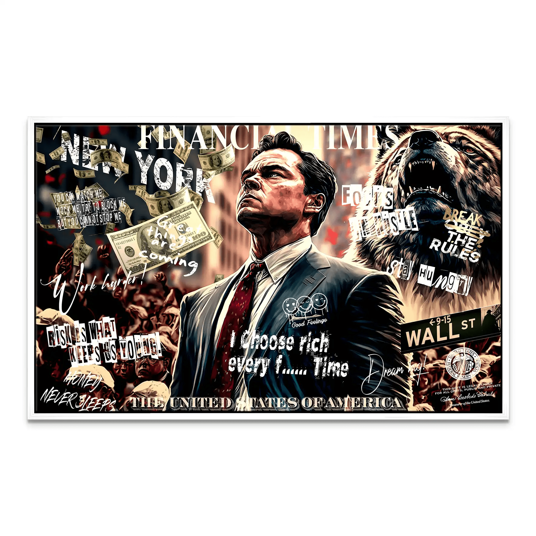 Wolf of Wallstreet Leinwand Bild INGALERIE