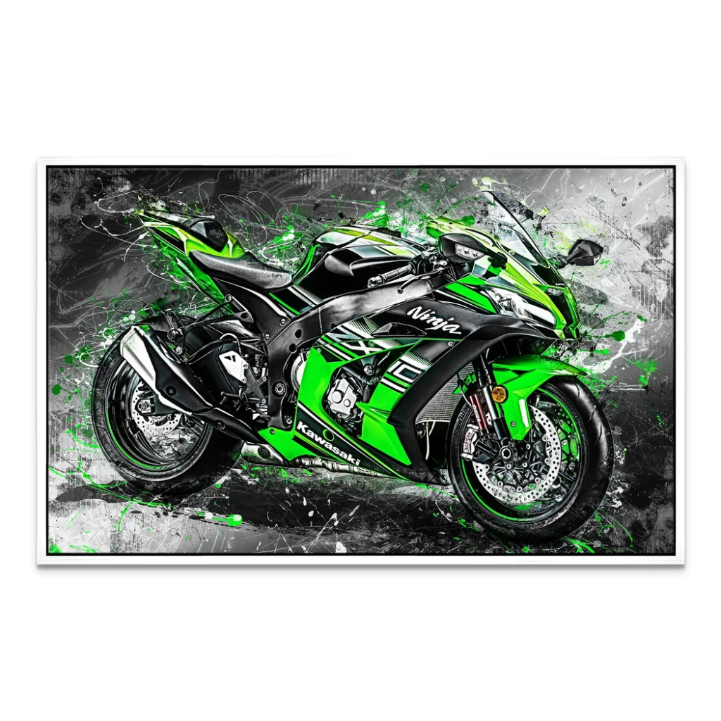 Kawasaki ZX10 Abstrakt Leinwand Bild INGALERIE