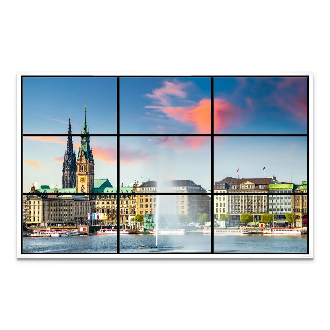 Sunset View Hamburg Leinwand Bild