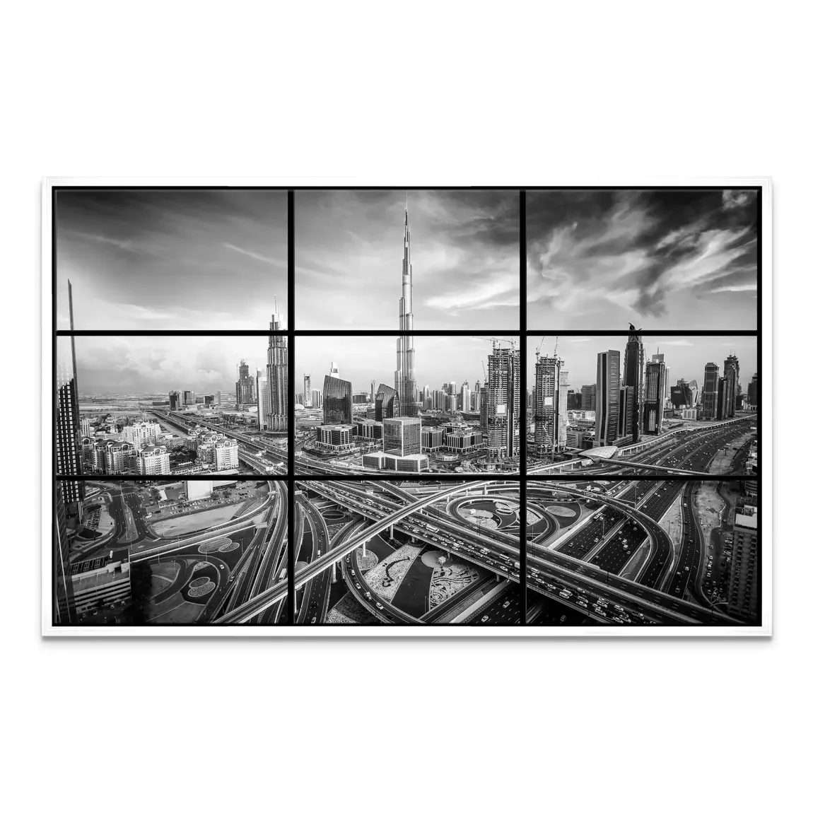 Skyline Noir Dubai Leinwand Bild