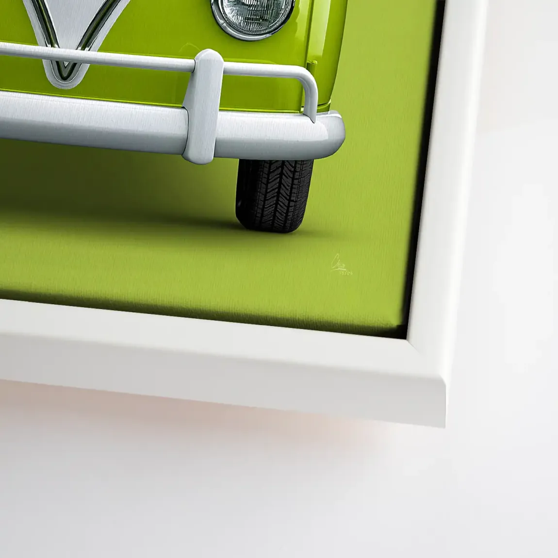 Green VW Bulli Leinwand Bild