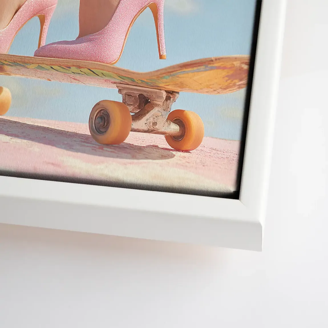 Pink Skate Leinwand Bild