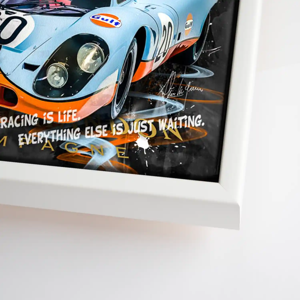 Steve Porsche Racing Leinwand Bild INGALERIE