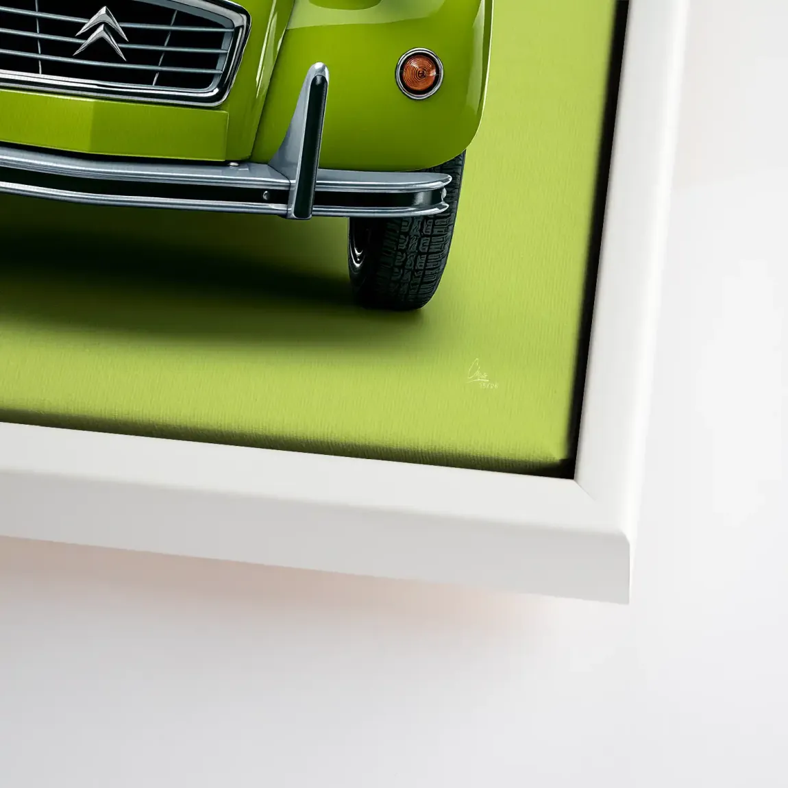 Green Citroen 2CV Leinwand Bild