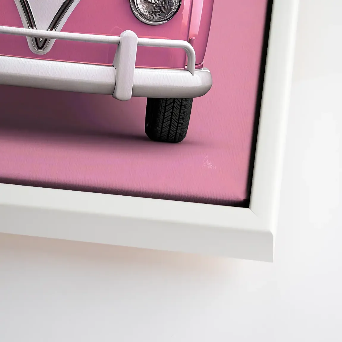 Pink VW Bulli Leinwand Bild