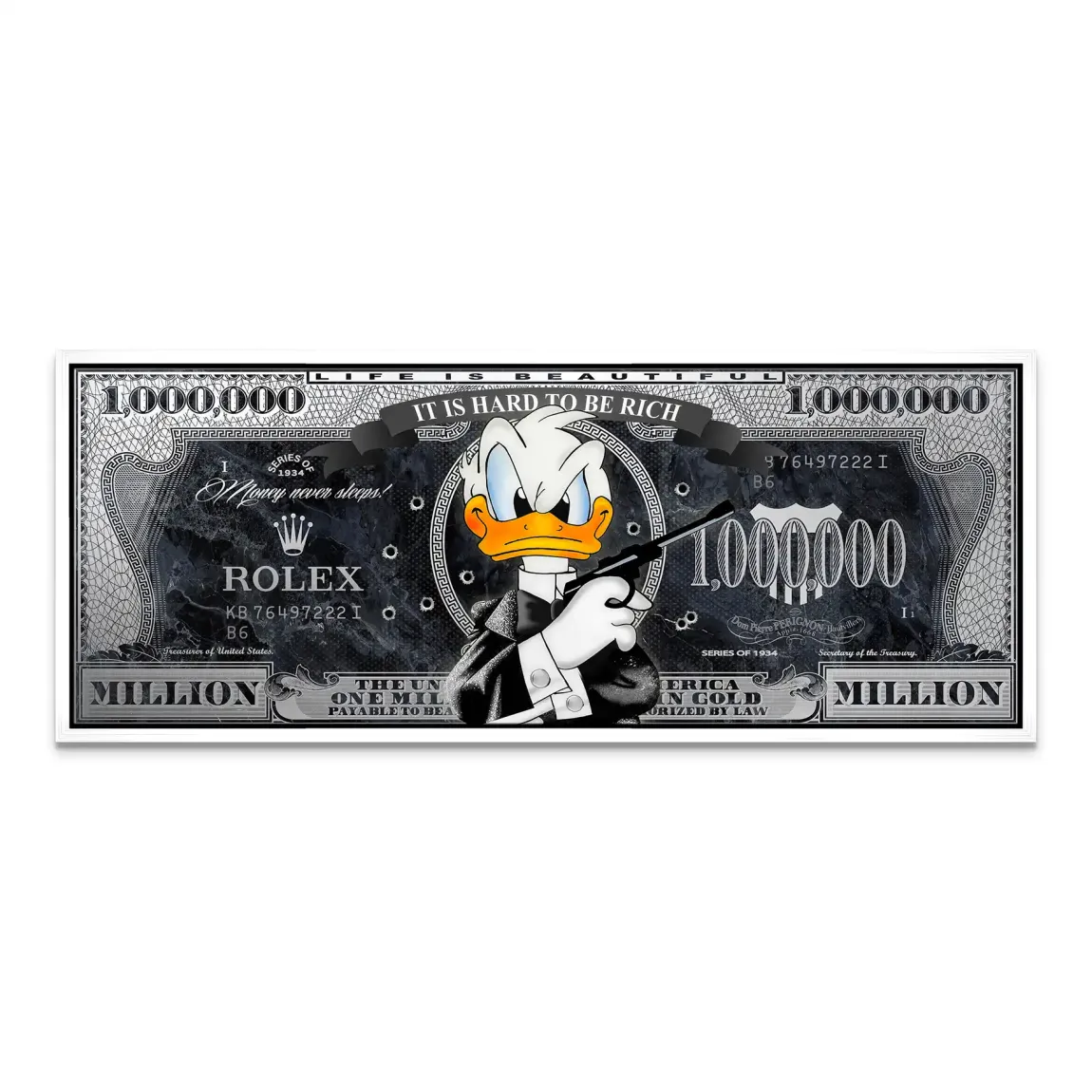 Donald Duck Bond Game Pop Art Leinwand Bild INGALERIE