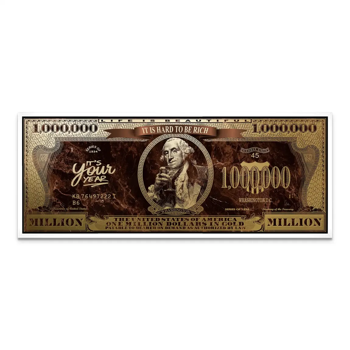 Gold Dollar George Washington Leinwand Bild