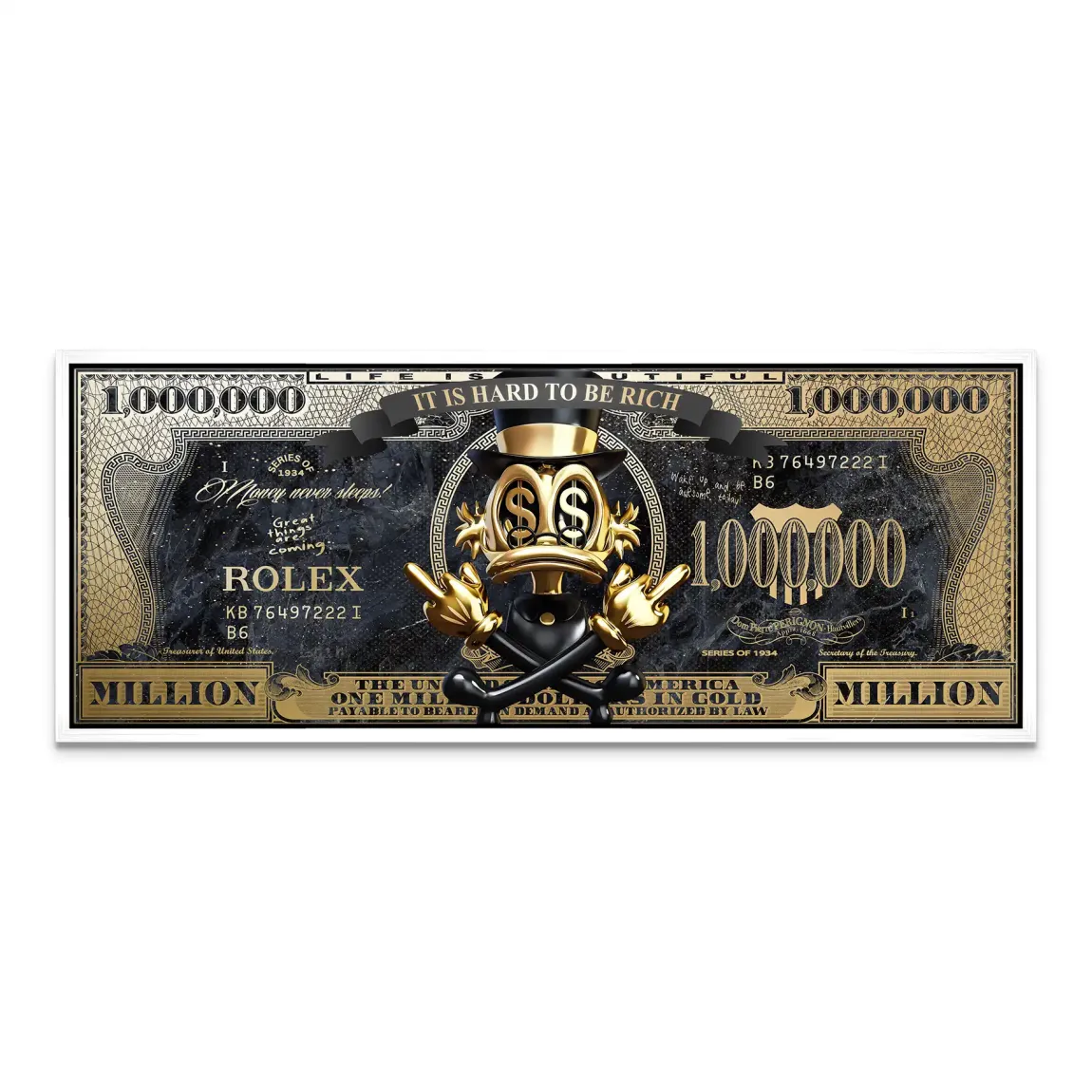 Dagobert Totenkopf Dollar Leinwand Bild INGALERIE