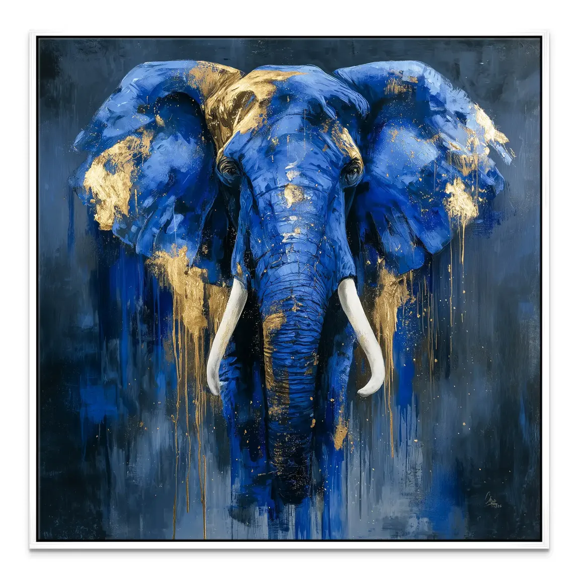 Blauer Elefant Abstrakt Leinwand Bild