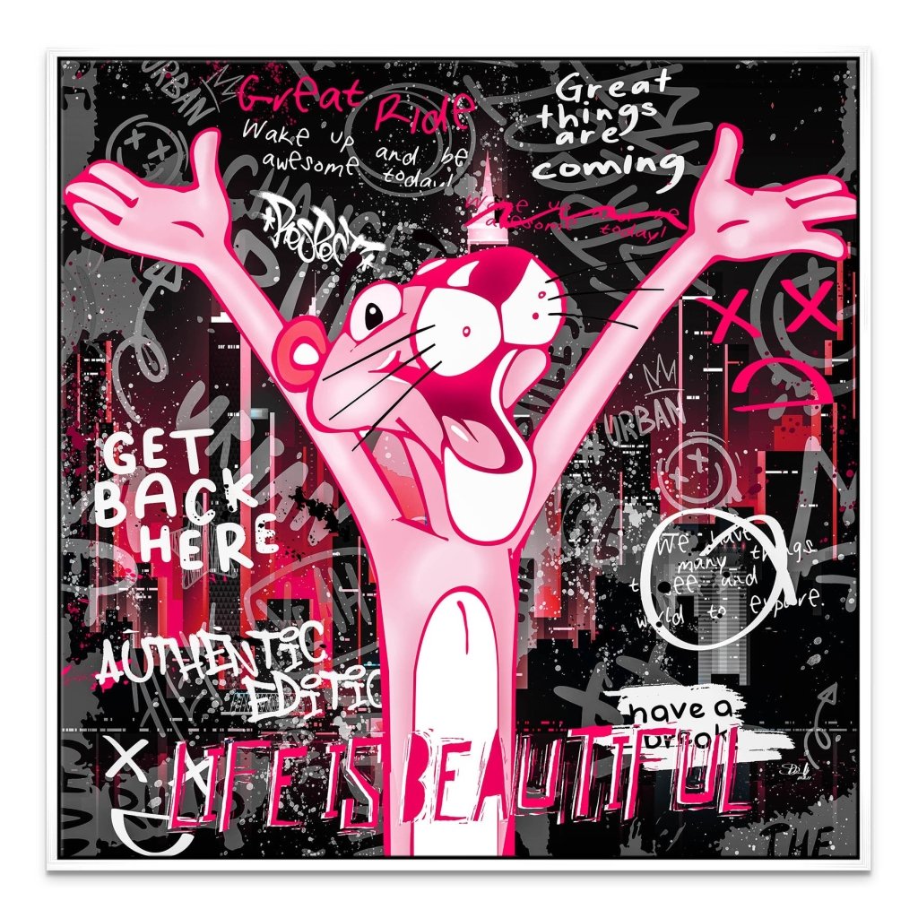 Pink Panther Pop Art Leinwand Bild INGALERIE