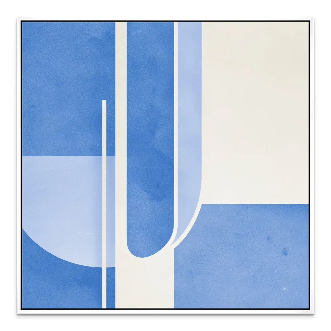Blaue Geometrie Leinwand Bild