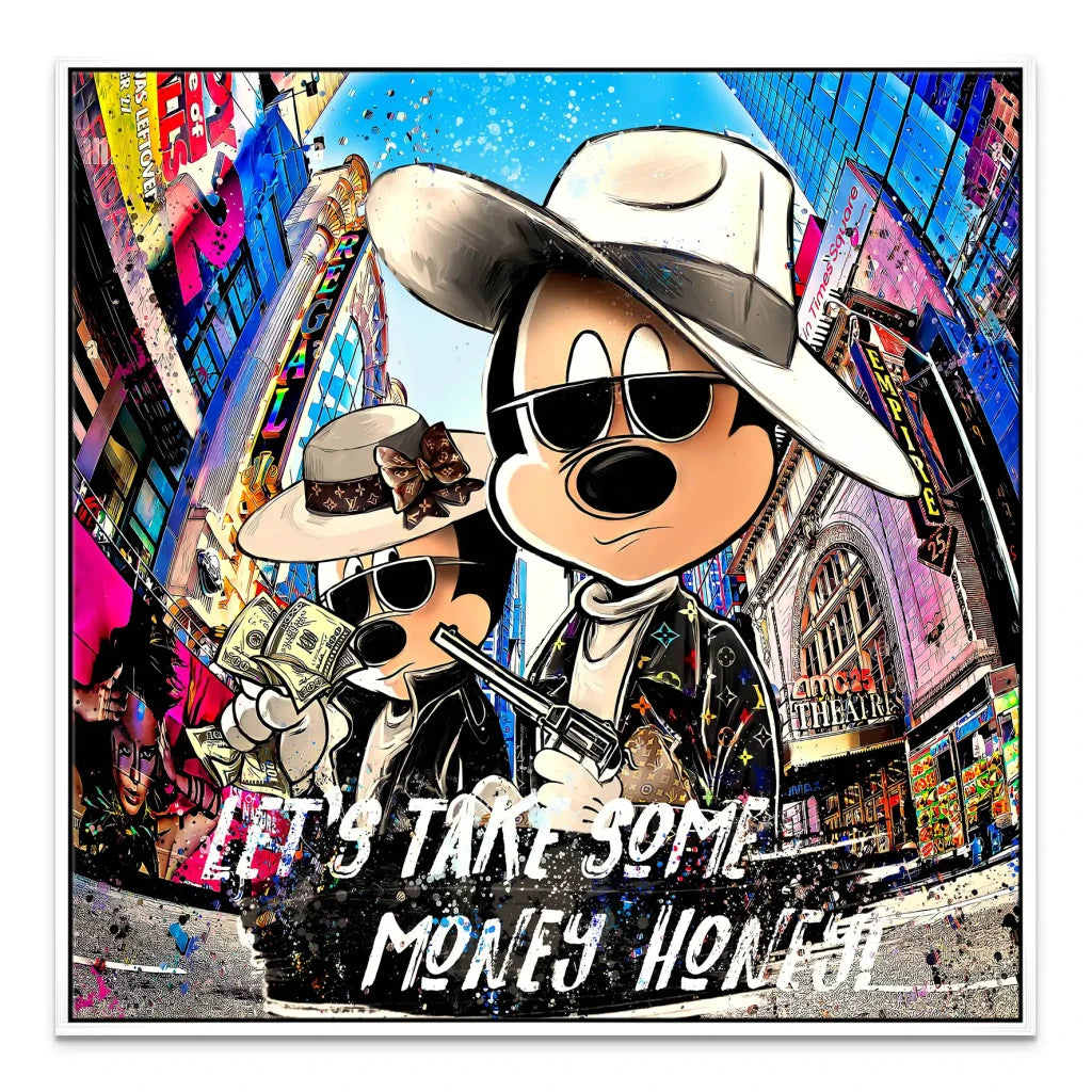 Micky & Minnie Gangster Goes Shopping Leinwand Bild INGALERIE