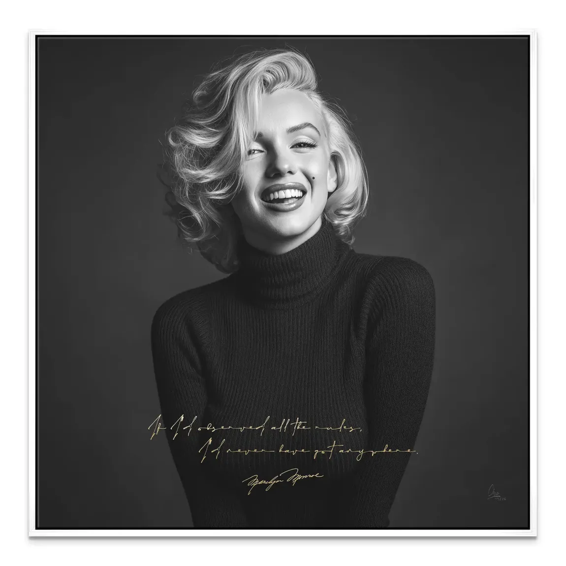Marilyn Monroe Lächeln Leinwand Bild