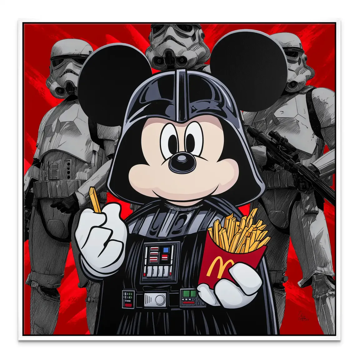 Micky Maus Vader Leinwand Bild