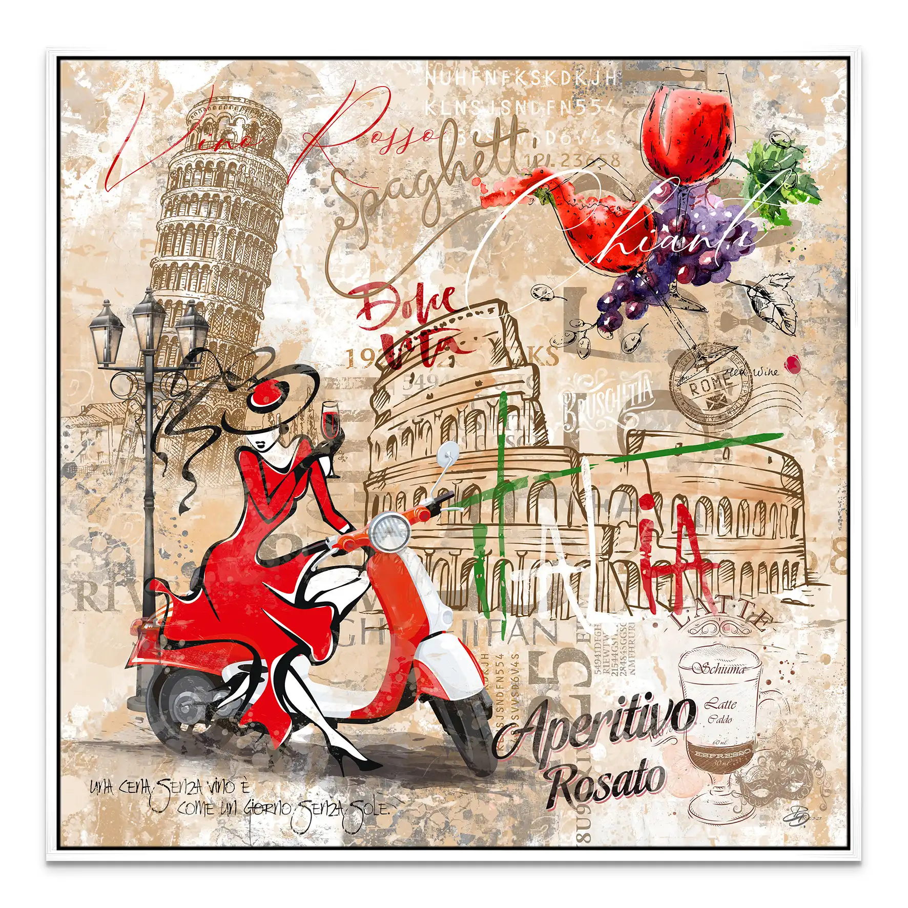 Italien Pop Art Leinwand Bild INGALERIE