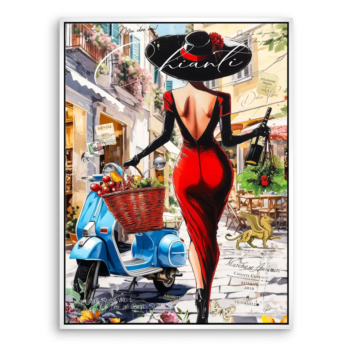 Chianti Gasse Leinwand Bild INGALERIE