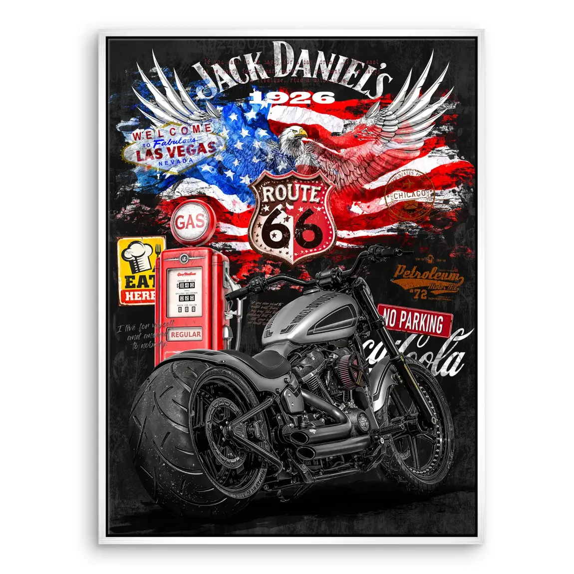 Harley Freedom Pop Art Leinwand Bild