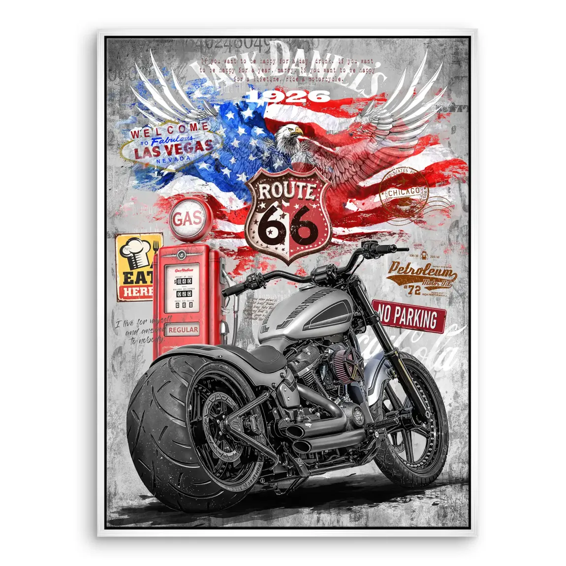 Harley Road Pop Art Leinwand Bild