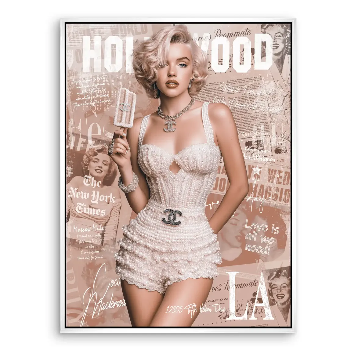 Hollywood Glam Marilyn Leinwand Bild