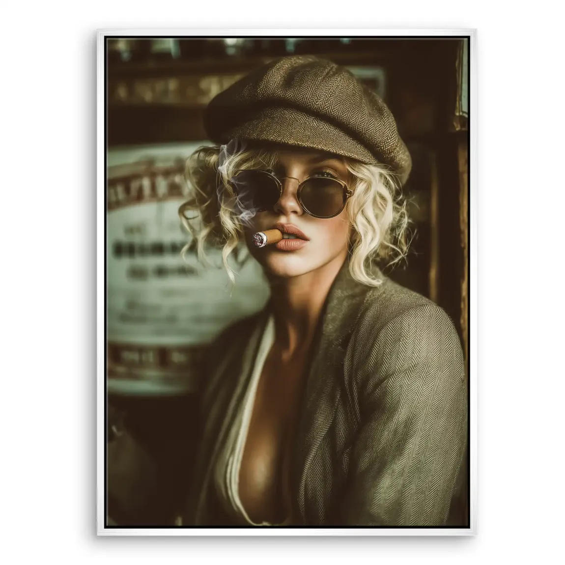 Smoked Confidence Lady Leinwand Bild