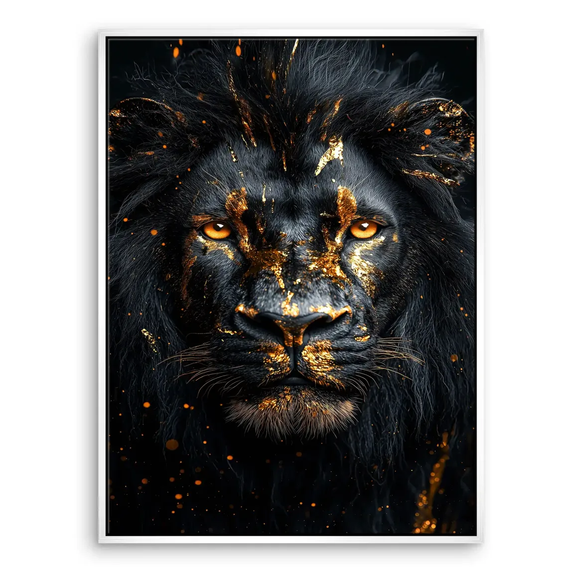 Black Lion in Gold Leinwand Bild INGALERIE