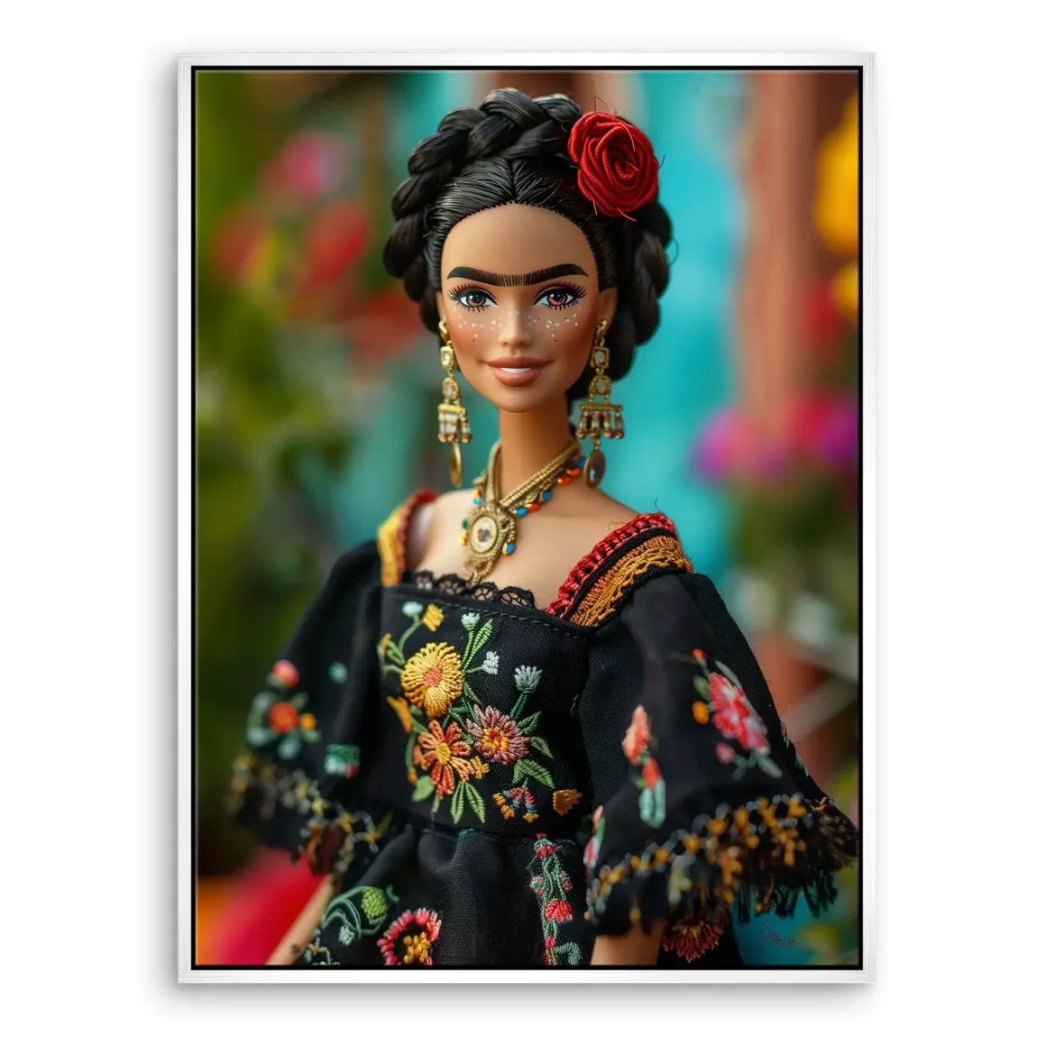 Frida Barbie Smile Leinwand Bild