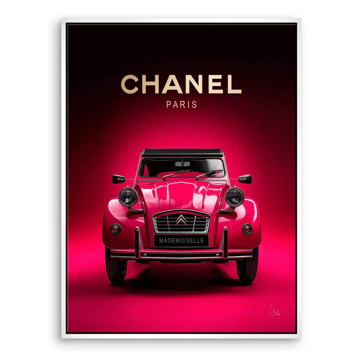 Mademoiselle Chic 2CV Leinwand Bild
