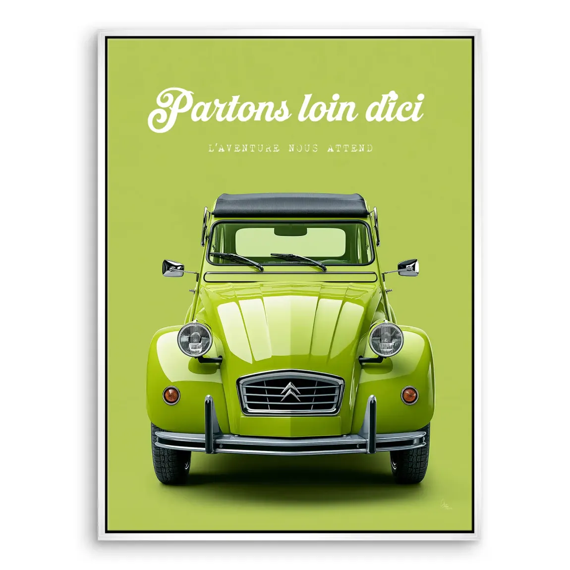 Green Citroen 2CV Leinwand Bild