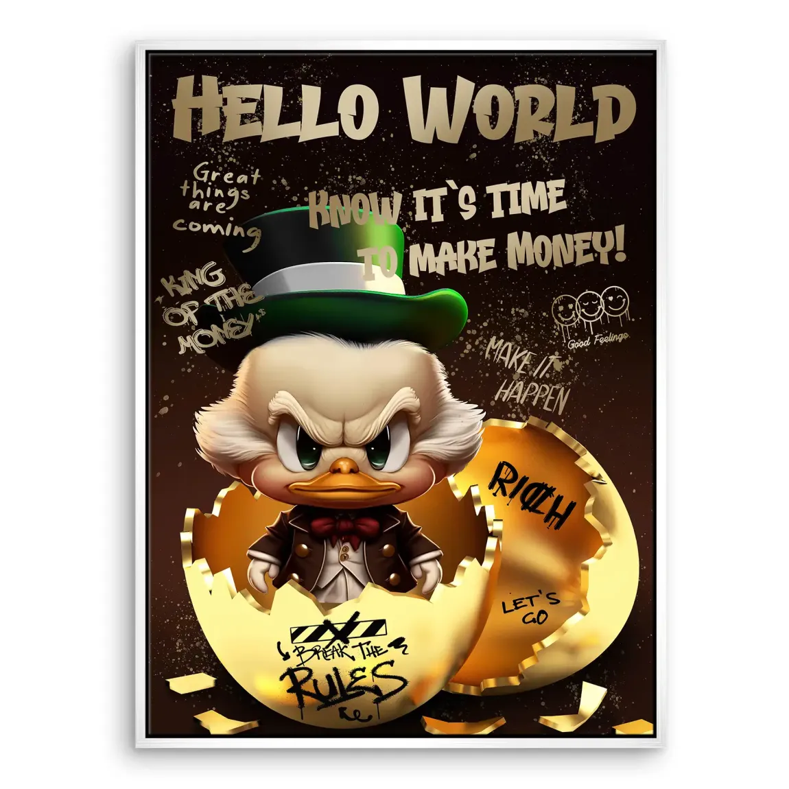 Money Master Dagobert Duck Leinwand Bild