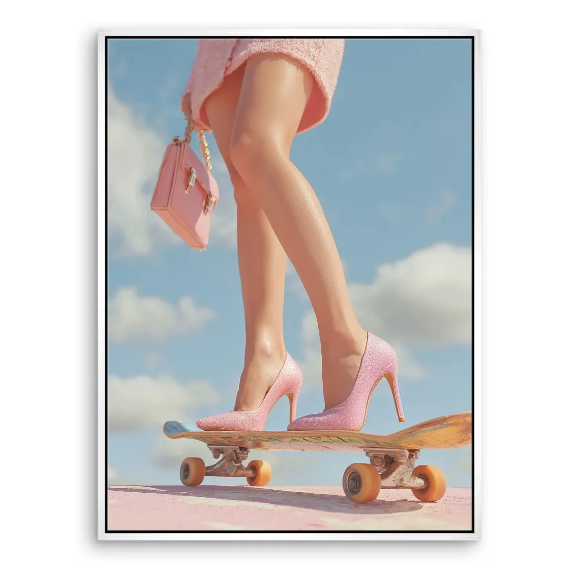 Pink Skate Leinwand Bild