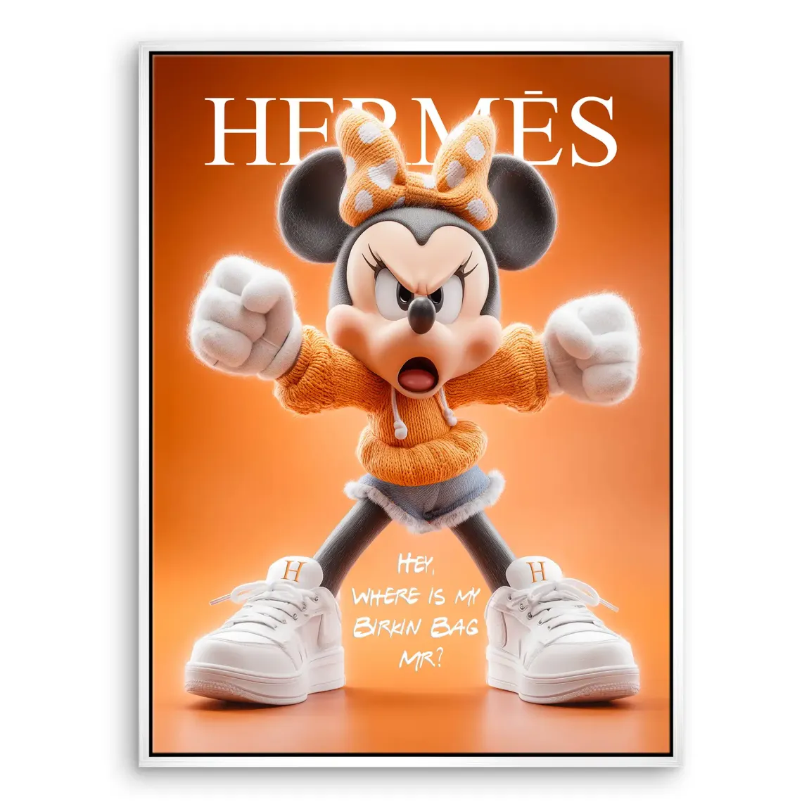 Orange Charm Minnie Maus Leinwand Bild