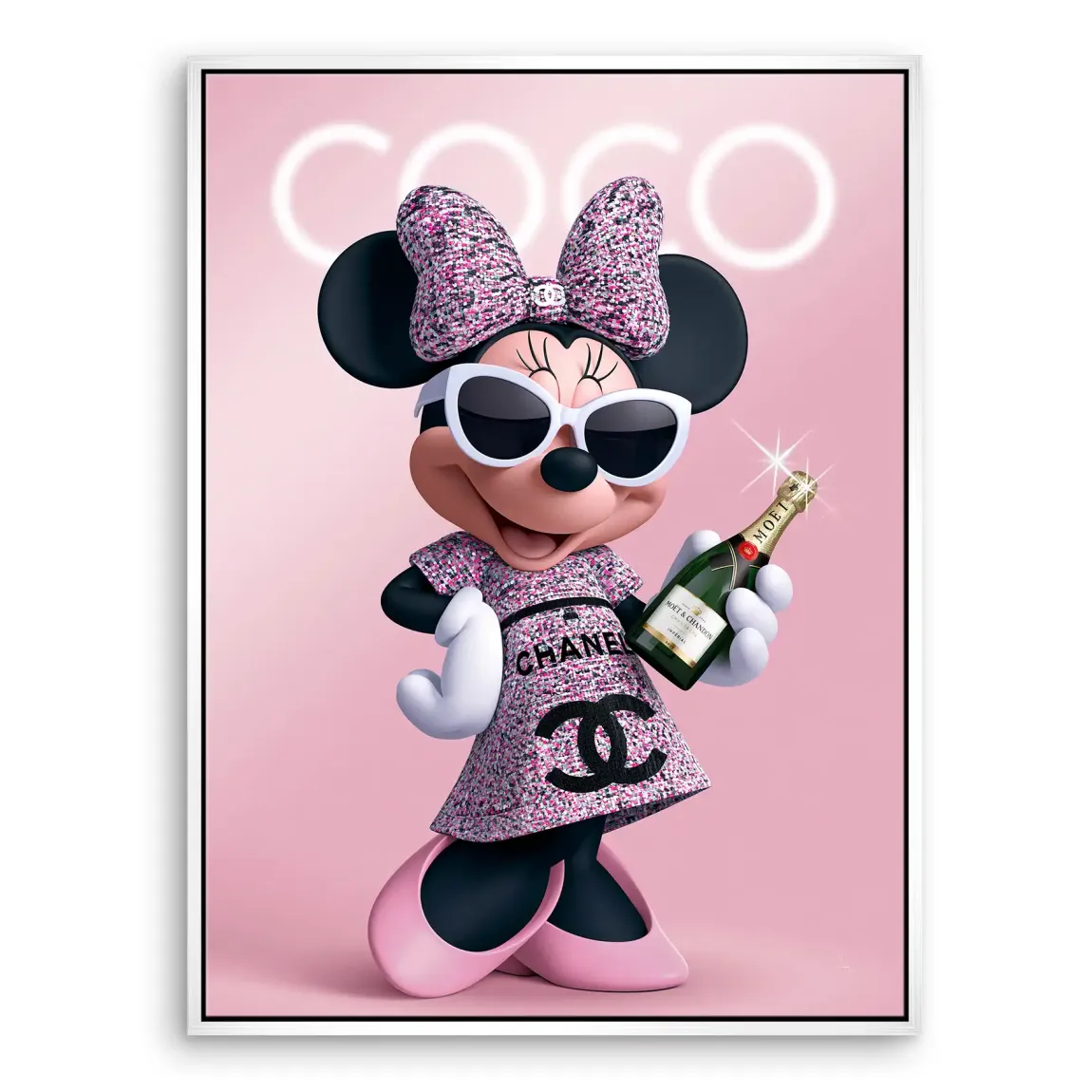 Minnie Maus Moet Leinwand Bild