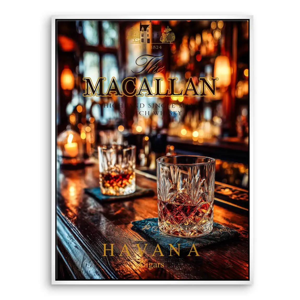 Havana Nights Whisky Leinwand Bild