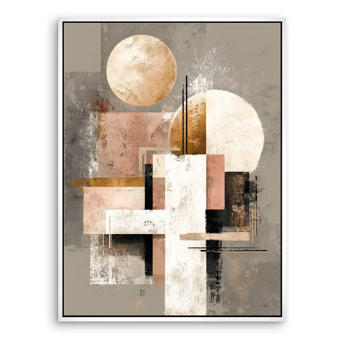 Goldene Geometrie Leinwand Bild