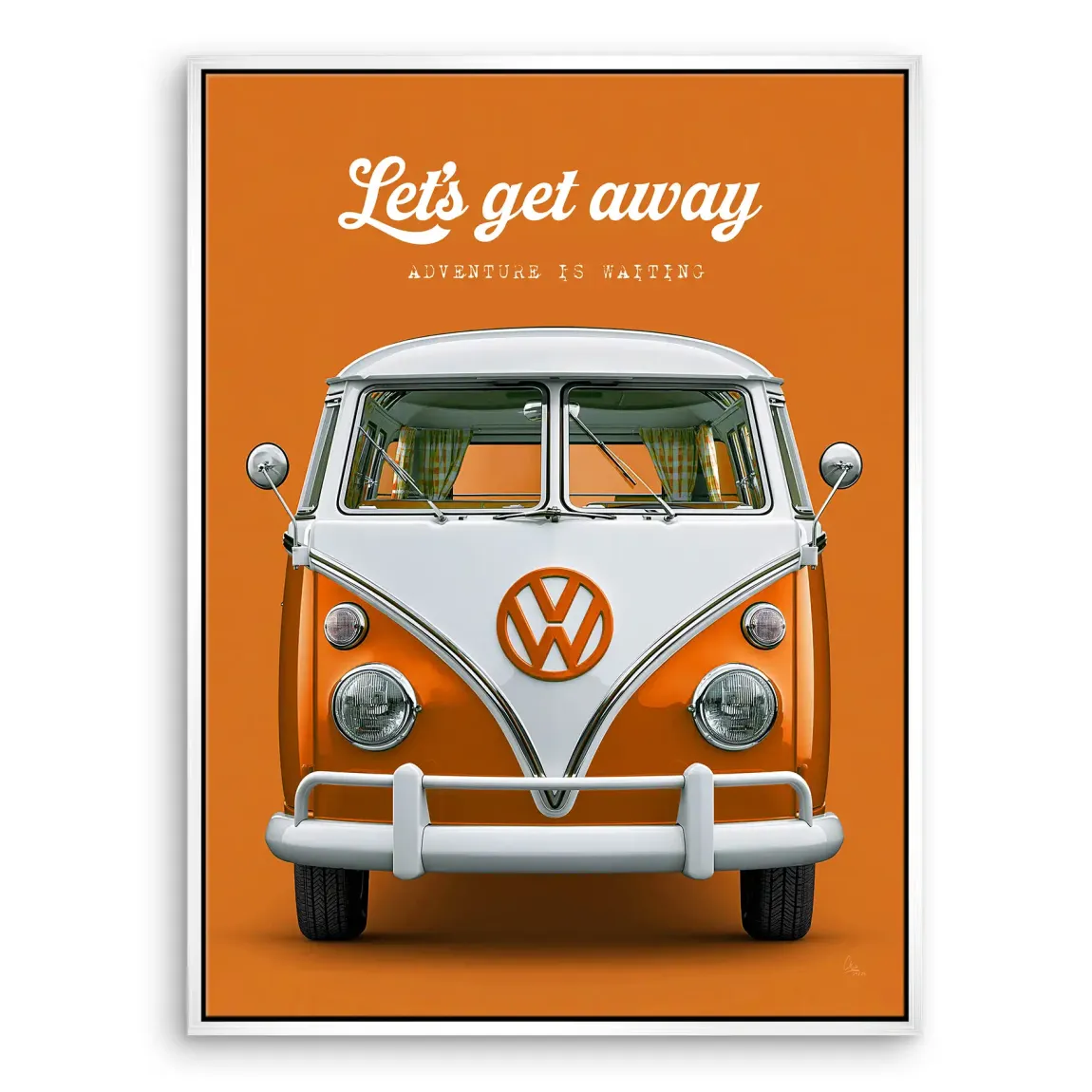 Orange VW Bulli Leinwand Bild