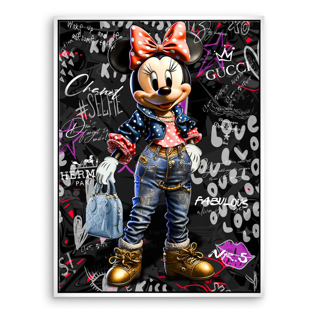 Minnie Maus Comic Street Art Leinwand Bild INGALERIE