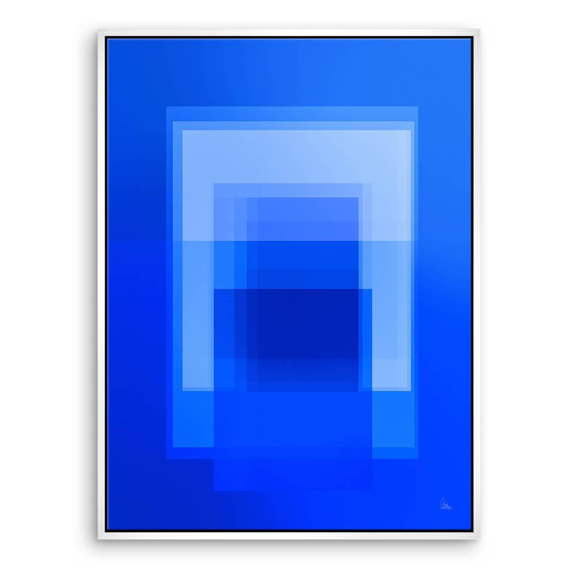 Kobaltblaue Geometrie Leinwand Bild