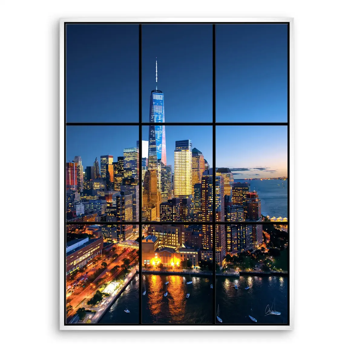 Skyline Lights New York Leinwand Bild