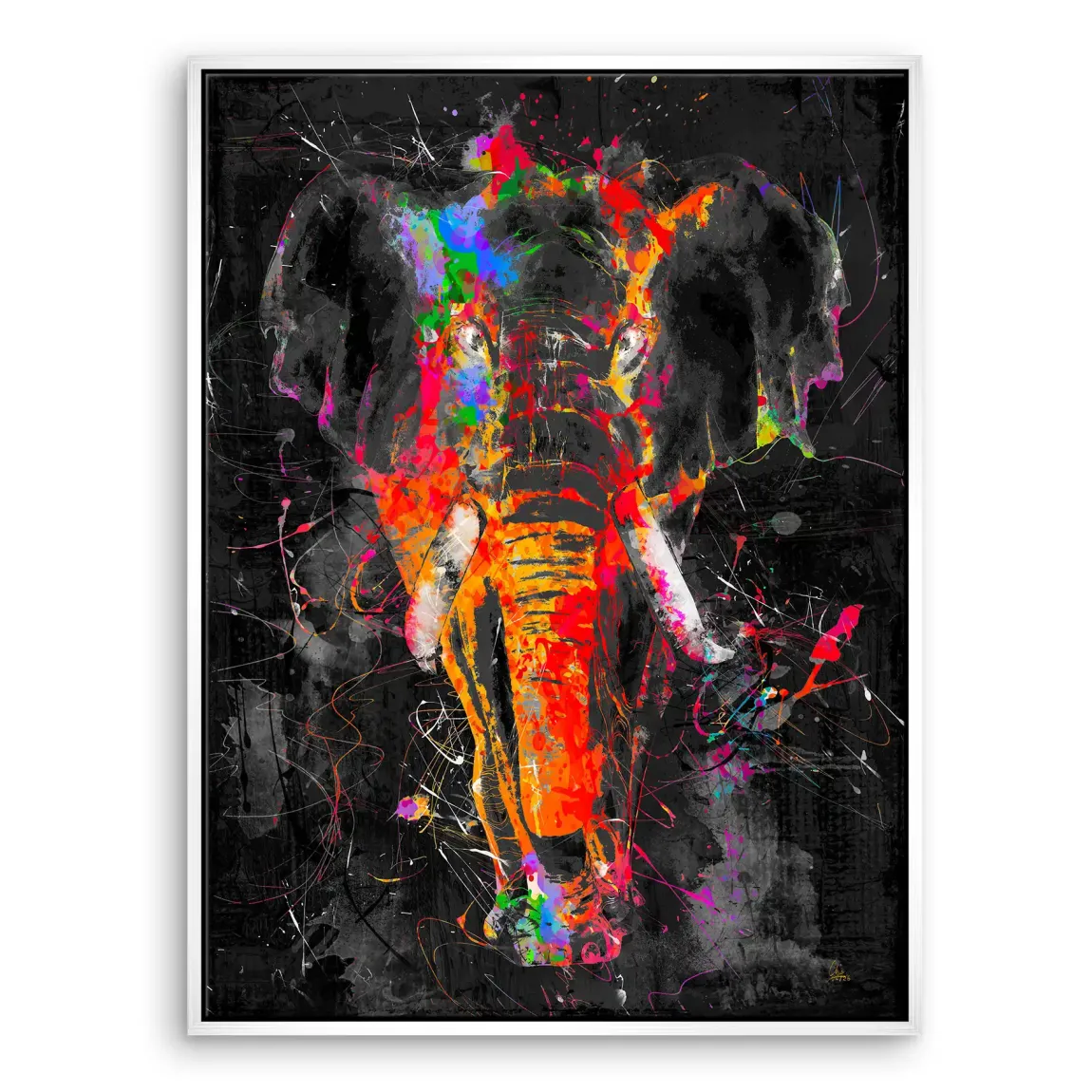 Bunter Elefant Leinwand Bild