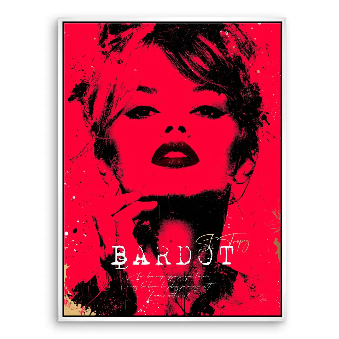 Brigitte Bardot Red Art Leinwand Bild